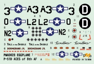 模力堂 蛋機 水貼紙 P-51D ACES of 8th
